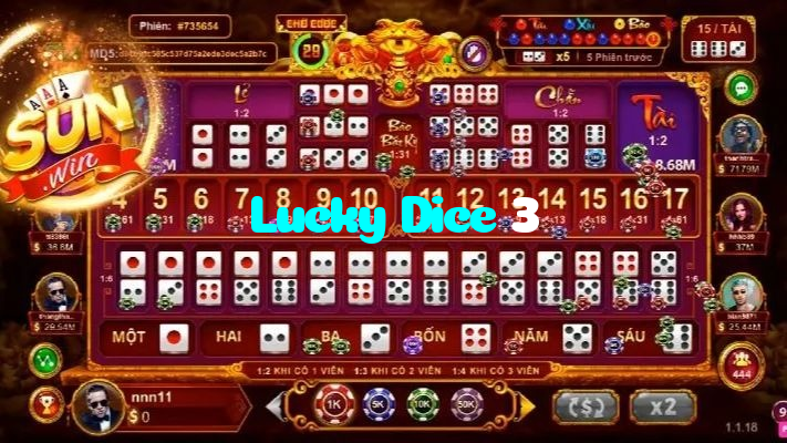 available types of Lucky Dice 3 bet including pre-match live express and system bets